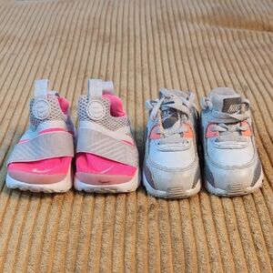 Nike Kids Pink and Gray Sneakers Duo